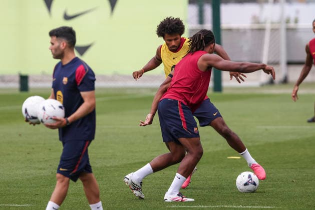 August 26, 2026, Sant Joan Despi, Barcelona, Spain: Karim Adeyemi during the training day of FC Barcelona, Barca ahead the Spanish League, Laliga EA Sports, football match against Athletic Club at Ciudad Esportiva Joan Gamper on August 26, 2026 in Sant Joan Despi, Barcelona, Spain. FC Barcelona Training And press conference, PK, Pressekonferenz - LaLiga EA Sports  - ZUMAa181 20260826_zaa_a181_014 Copyright: xJavierxBorregox