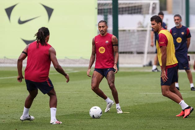 August 26, 2026, Sant Joan Despi, Barcelona, Spain: Raphinha and Rodri during the training day of FC Barcelona, Barca ahead the Spanish League, Laliga EA Sports, football match against Athletic Club at Ciudad Esportiva Joan Gamper on August 26, 2026 in Sant Joan Despi, Barcelona, Spain. FC Barcelona Training And press conference, PK, Pressekonferenz - LaLiga EA Sports  - ZUMAa181 20260826_zaa_a181_018 Copyright: xJavierxBorregox