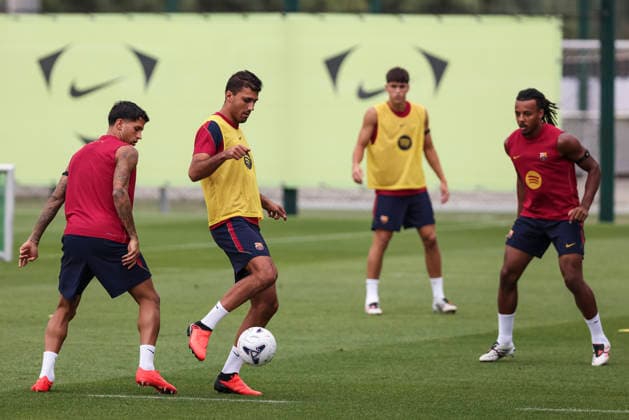 August 26, 2026, Sant Joan Despi, Barcelona, Spain: Rodri and Joao Cancelo during the training day of FC Barcelona, Barca ahead the Spanish League, Laliga EA Sports, football match against Athletic Club at Ciudad Esportiva Joan Gamper on August 26, 2026 in Sant Joan Despi, Barcelona, Spain. FC Barcelona Training And press conference, PK, Pressekonferenz - LaLiga EA Sports  - ZUMAa181 20260826_zaa_a181_019 Copyright: xJavierxBorregox