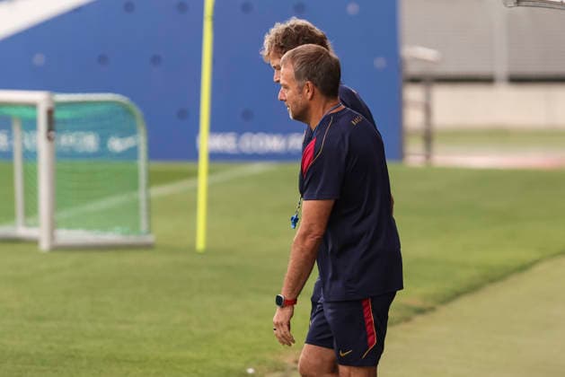 August 26, 2026, Sant Joan Despi, Barcelona, Spain: Hansi Flick, head coach, during the training day of FC Barcelona, Barca ahead the Spanish League, Laliga EA Sports, football match against Athletic Club at Ciudad Esportiva Joan Gamper on August 26, 2026 in Sant Joan Despi, Barcelona, Spain. FC Barcelona Training And press conference, PK, Pressekonferenz - LaLiga EA Sports  - ZUMAa181 20260826_zaa_a181_020 Copyright: xJavierxBorregox