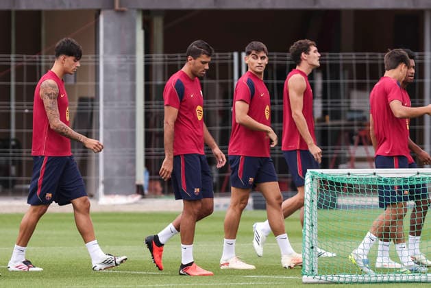 August 26, 2026, Sant Joan Despi, Barcelona, Spain: Rodri, Gerard Martin and Marc Bernal during the training day of FC Barcelona, Barca ahead the Spanish League, Laliga EA Sports, football match against Athletic Club at Ciudad Esportiva Joan Gamper on August 26, 2026 in Sant Joan Despi, Barcelona, Spain. FC Barcelona Training And press conference, PK, Pressekonferenz - LaLiga EA Sports  - ZUMAa181 20260826_zaa_a181_026 Copyright: xJavierxBorregox