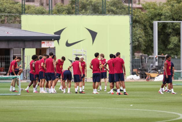 August 26, 2026, Sant Joan Despi, Barcelona, Spain: Players of FC Barcelona, Barca during the training day of FC Barcelona ahead the Spanish League, Laliga EA Sports, football match against Athletic Club at Ciudad Esportiva Joan Gamper on August 26, 2026 in Sant Joan Despi, Barcelona, Spain. FC Barcelona Training And press conference, PK, Pressekonferenz - LaLiga EA Sports  - ZUMAa181 20260826_zaa_a181_036 Copyright: xJavierxBorregox