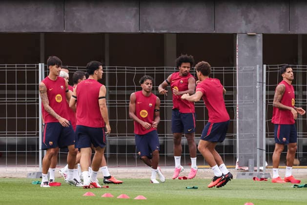 August 26, 2026, Sant Joan Despi, Barcelona, Spain: Lamine Yamal and Karim Adeyemi during the training day of FC Barcelona, Barca ahead the Spanish League, Laliga EA Sports, football match against Athletic Club at Ciudad Esportiva Joan Gamper on August 26, 2026 in Sant Joan Despi, Barcelona, Spain. FC Barcelona Training And press conference, PK, Pressekonferenz - LaLiga EA Sports  - ZUMAa181 20260826_zaa_a181_037 Copyright: xJavierxBorregox