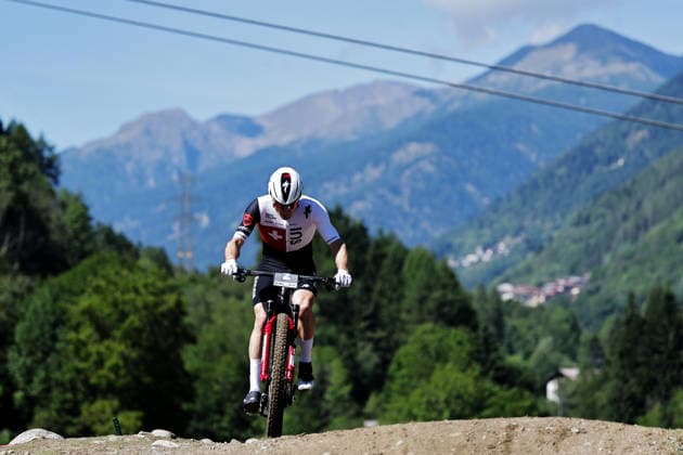 2026 UCI Mountain Bike World Championships Picture by Alex Whitehead SWpix.com - 26 08 2026 - Cycling - 2026 UCI Mountain Bike World Championships - Val di Sole, Trentino, Italy - E-mountain bike (E-MTB) Cross Country - Men Elite - Joris Ryf (Switzerland) Copyright: x xSWpix.comx(t axPhotographyxHubxLtd)xAlexxWhitehead SWpix.comx SWP-3030-19432