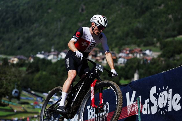 2026 UCI Mountain Bike World Championships Picture by Alex Whitehead SWpix.com - 26 08 2026 - Cycling - 2026 UCI Mountain Bike World Championships - Val di Sole, Trentino, Italy - E-mountain bike (E-MTB) Cross Country - Men Elite - Lukas Dennda (Switzerland) Copyright: x xSWpix.comx(t axPhotographyxHubxLtd)xAlexxWhitehead SWpix.comx SWP-3030-19448