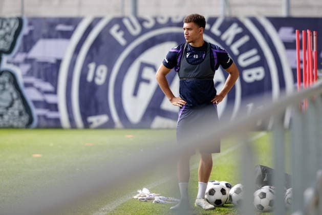 SOCCER - UEFA ECL, A.Wien vs Braga VIENNA,AUSTRIA,26.AUG.26 - SOCCER - UEFA Conference League, play-off, Austria Wien vs Sporting Braga, preview, training A.Wien. Image shows Daniel Nnodim (A.Wien).  GEPAxpictures xArminxRauthner