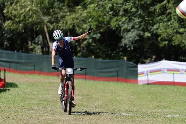 26.08.2026, Daolasa di Commezzadura, Val di Sole Bikeland, 2026 UCI MTB World Championship, WM, Weltmeisterschaft Men Elite s E-MTB XC (E-MTB Cross Country) Stephane Tempier 10 (FRA) arriving in third position Daolasa di Commezzadura Val di Sole Bikeland Trento Italy *** August 26, 2026, Daolasa di Commezzadura, Val di Sole Bikeland, 2026 UCI MTB World Championships Men’s Elite E MTB XC (E MTB Cross Country) Stephane Tempier 10 FRA finishing in third place Daolasa di Commezzadura Val di Sole Bikeland Trento, Italy Copyright: xJustPictures.ch FrancescoxMinghettix jp-en-FrMi-MNG_0322