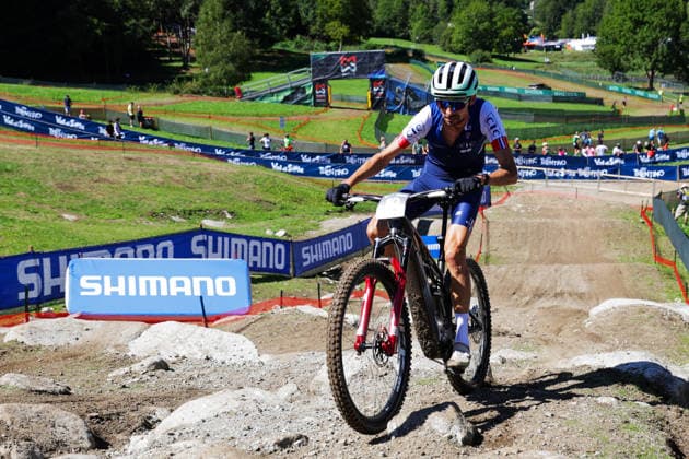2026 UCI Mountain Bike World Championships Picture by Ed Sykes SWpix.com - 26 08 2026 - Cycling - 2026 UCI Mountain Bike World Championships - Val di Sole, Trentino, Italy - E-mountain bike (E-MTB) Cross Country - Men Elite - Stephane Tempier (France) Copyright: x xSWpix.comx(t axPhotographyxHubxLtd)xEdxSykes SWpix.comx SWP-3030-19475
