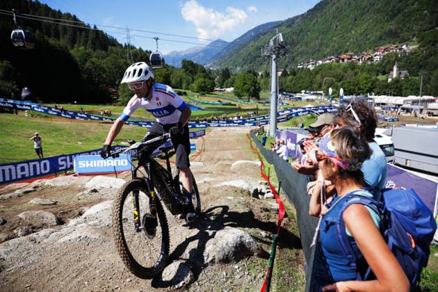 2026 UCI Mountain Bike World Championships Picture by Ed Sykes SWpix.com - 26 08 2026 - Cycling - 2026 UCI Mountain Bike World Championships - Val di Sole, Trentino, Italy - E-mountain bike (E-MTB) Cross Country - Men Elite - Martino Fruet (Italy) Copyright: x xSWpix.comx(t axPhotographyxHubxLtd)xEdxSykes SWpix.comx SWP-3030-19476