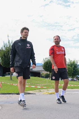 SOCCER - UEFA EL, RBS vs Mjaellby SALZBURG,AUSTRIA,26.AUG.26 - SOCCER - UEFA Europa League, play-off, Red Bull Salzburg vs Mjaellby AIF, preview, training RBS. Image shows head coach Danny Roehl and assistant coach Sascha Lense (RBS).  GEPAxpictures xMathiasxMandl