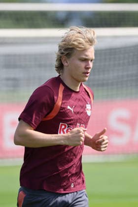 SOCCER - UEFA EL, RBS vs Mjaellby SALZBURG,AUSTRIA,26.AUG.26 - SOCCER - UEFA Europa League, play-off, Red Bull Salzburg vs Mjaellby AIF, preview, training RBS. Image shows Frans Kraetzig (RBS).  GEPAxpictures xMathiasxMandl