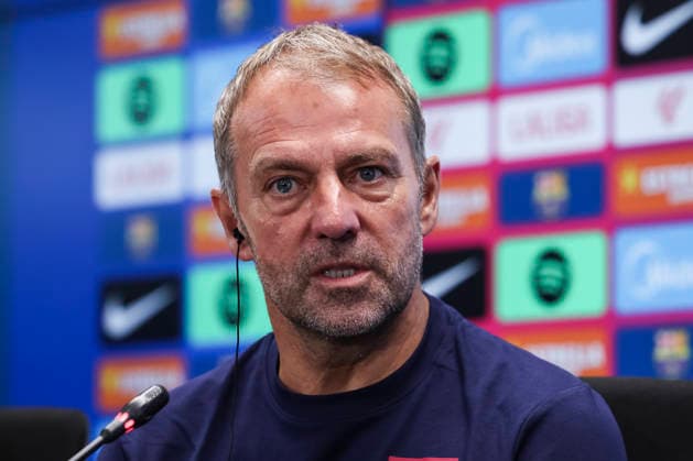August 26, 2026, Sant Joan Despi, Barcelona, Spain: Hansi Flick, head coach of FC Barcelona, Barca attends his press conference, PK, Pressekonferenz during the training day of FC Barcelona ahead the Spanish League, LaLiga EA Sports, football match against Athletic Club at Ciudad Esportiva Joan Gamper on August 26, 2026 in Sant Joan Despi, Barcelona, Spain. FC Barcelona Training And Press Conference - LaLiga EA Sports  - ZUMAa181 20260826_zaa_a181_065 Copyright: xJavierxBorregox