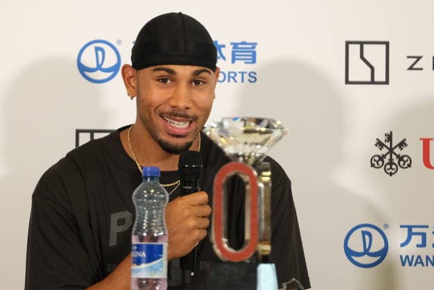 RECORD DATE NOT STATED Swiss 110 hürden Jason Joseph during the press conference, PK, Pressekonferenz at Weltklasse 2026, the Zurich stage of Diamond League Copyright: xSergioxBrunettix