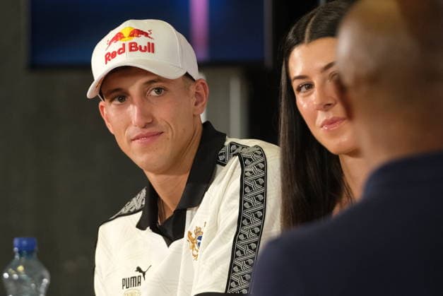RECORD DATE NOT STATED Swiss long jumper Simon Ehammer during the press conference, PK, Pressekonferenz at Weltklasse 2026, the Zurich stage of Diamond League Copyright: xSergioxBrunettix