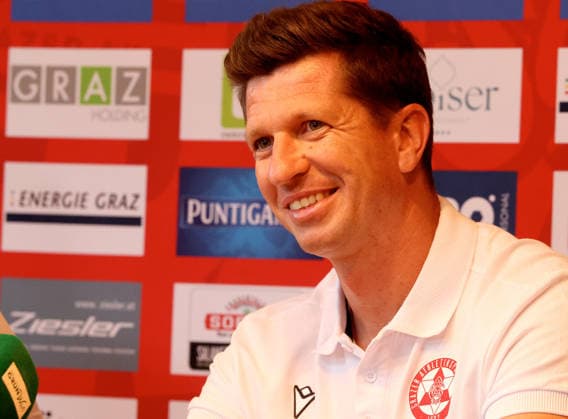 SOCCER - BL, GAK, press conference, PK, Pressekonferenz GRAZ,AUSTRIA,26.AUG.26 - SOCCER - ADMIRAL Bundesliga, Grazer AK 1902, press conference. Image shows sporting director Andreas Linhart.  GEPAxpictures xHansxOberlaender