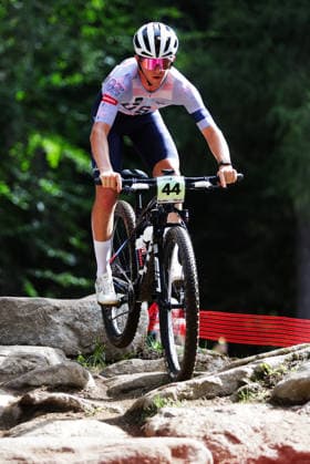 2026 UCI Mountain Bike World Championships Picture by Ed Sykes SWpix.com - 26 08 2026 - Cycling - 2026 UCI Mountain Bike World Championships - Val di Sole, Trentino, Italy - Cross-country Olympic (XCO) Training - USA Copyright: x xSWpix.comx(t axPhotographyxHubxLtd)xEdxSykes SWpix.comx SWP-3030-19555