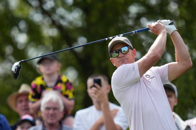SUTTON COLDFIELD, ENGLAND - AUG 26: European Ryder Cup Captain Luke Donald (ENG) plays from the second tee during the Pro-Am at the 2026 Husqvarna British Masters at The Belfry, Sutton Coalfield on August 26, 2026 in Warwickshire, England The 2026 Husqvarna British Masters