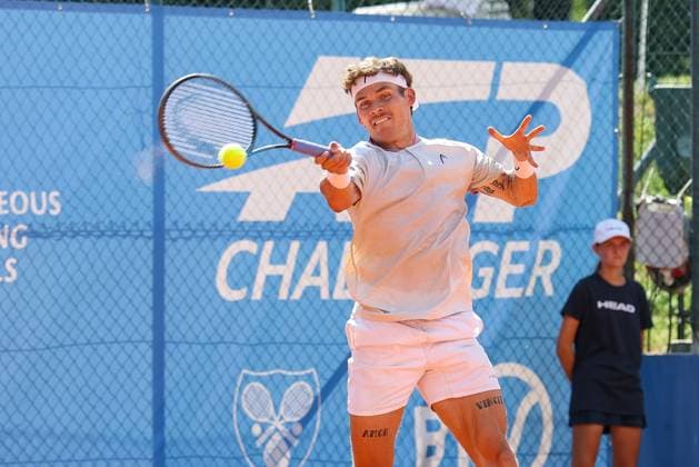 Im Bild: Daniel Masur (GER), Max Schoenhaus (GER) vs. Daniel Masur (GER), ATP, Tennis Herren Challenger Schwaben Open, Herren, Einzel, Tennis, Achtelfinale, 26.08.2026 Augsburg Bayern Deutschland