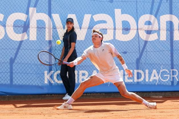 Im Bild: Daniel Masur (GER), Max Schoenhaus (GER) vs. Daniel Masur (GER), ATP, Tennis Herren Challenger Schwaben Open, Herren, Einzel, Tennis, Achtelfinale, 26.08.2026 Augsburg Bayern Deutschland