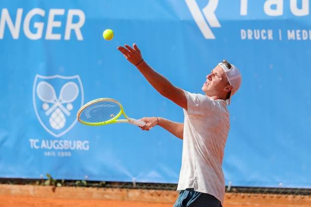 Im Bild: Max Schoenhaus (GER), Max Schoenhaus (GER) vs. Daniel Masur (GER), ATP, Tennis Herren Challenger Schwaben Open, Herren, Einzel, Tennis, Achtelfinale, 26.08.2026 Augsburg Bayern Deutschland