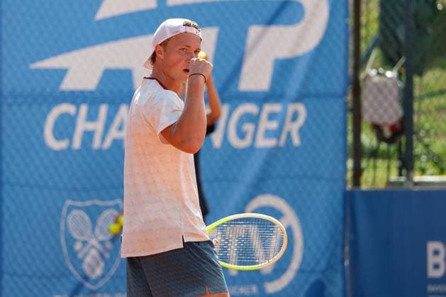 Im Bild: Max Schoenhaus (GER), Max Schoenhaus (GER) vs. Daniel Masur (GER), ATP, Tennis Herren Challenger Schwaben Open, Herren, Einzel, Tennis, Achtelfinale, 26.08.2026 Augsburg Bayern Deutschland
