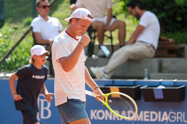 Im Bild: Max Schoenhaus (GER), Max Schoenhaus (GER) vs. Daniel Masur (GER), ATP, Tennis Herren Challenger Schwaben Open, Herren, Einzel, Tennis, Achtelfinale, 26.08.2026 Augsburg Bayern Deutschland