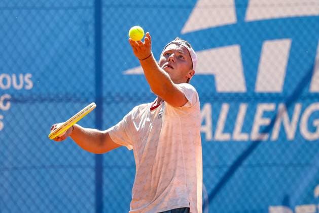 Im Bild: Max Schoenhaus (GER), Max Schoenhaus (GER) vs. Daniel Masur (GER), ATP, Tennis Herren Challenger Schwaben Open, Herren, Einzel, Tennis, Achtelfinale, 26.08.2026 Augsburg Bayern Deutschland