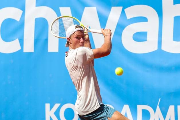 Im Bild: Max Schoenhaus (GER), Max Schoenhaus (GER) vs. Daniel Masur (GER), ATP, Tennis Herren Challenger Schwaben Open, Herren, Einzel, Tennis, Achtelfinale, 26.08.2026 Augsburg Bayern Deutschland
