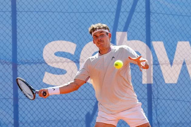 Im Bild: Daniel Masur (GER), Max Schoenhaus (GER) vs. Daniel Masur (GER), ATP, Tennis Herren Challenger Schwaben Open, Herren, Einzel, Tennis, Achtelfinale, 26.08.2026 Augsburg Bayern Deutschland