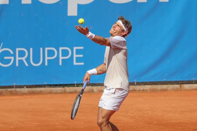 Im Bild: Daniel Masur (GER), Max Schoenhaus (GER) vs. Daniel Masur (GER), ATP, Tennis Herren Challenger Schwaben Open, Herren, Einzel, Tennis, Achtelfinale, 26.08.2026 Augsburg Bayern Deutschland