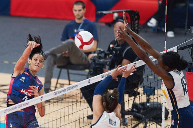 260826 Lilou Ratahiry of France during the CEV EuroVolley 2026 group stage volleyball match between France and Italy on August 26, 2026 in Gothenburg. Photo: Mathias Bergeld BILDBYRAN kod MB MB1407 volleyboll volleyball cev eurovolley 2026 volleyboll-em france italy day 6 dam bbeng frankrike italien women kvinnerfrankrike france Copyright: MATHIASxBERGELD BB260826MB013