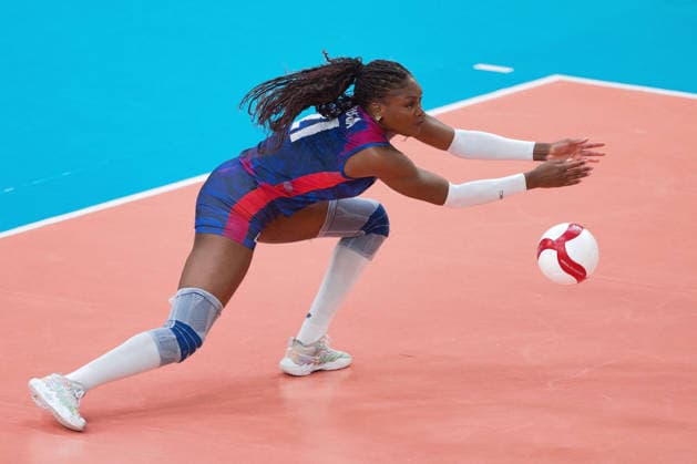 260826 Brooklyn Eva Elouga of France during the CEV EuroVolley 2026 group stage volleyball match between France and Italy on August 26, 2026 in Gothenburg. Photo: Mathias Bergeld BILDBYRAN kod MB MB1407 volleyboll volleyball cev eurovolley 2026 volleyboll-em france italy day 6 dam bbeng frankrike italien women kvinnerfrankrike france Copyright: MATHIASxBERGELD BB260826MB014