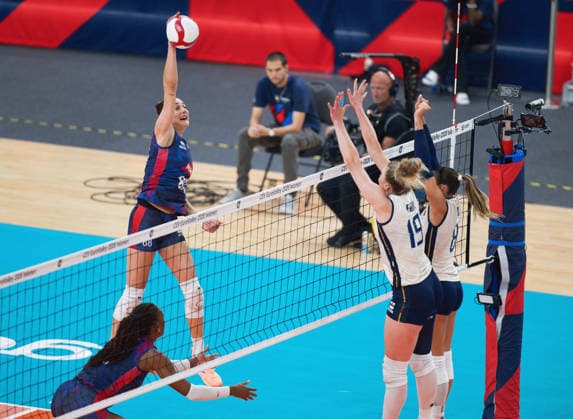 260826 Juliette Gelin of France during the CEV EuroVolley 2026 group stage volleyball match between France and Italy on August 26, 2026 in Gothenburg. Photo: Mathias Bergeld BILDBYRAN kod MB MB1407 volleyboll volleyball cev eurovolley 2026 volleyboll-em france italy day 6 dam bbeng frankrike italien women kvinnerfrankrike france Copyright: MATHIASxBERGELD BB260826MB016