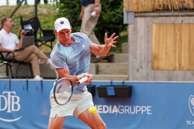 Im Bild: Kai Wehnelt (GER), Facundo Mena (ARG) vs. Kai Wehnelt (GER), ATP, Tennis Herren Challenger Schwaben Open, Herren, Einzel, Tennis, Achtelfinale, 26.08.2026 Augsburg Bayern Deutschland