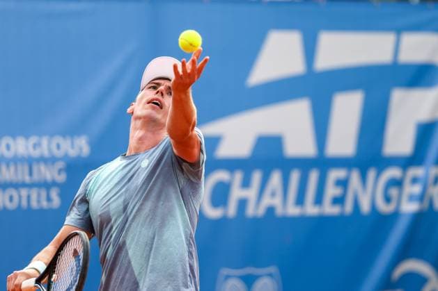 Im Bild: Kai Wehnelt (GER), Facundo Mena (ARG) vs. Kai Wehnelt (GER), ATP, Tennis Herren Challenger Schwaben Open, Herren, Einzel, Tennis, Achtelfinale, 26.08.2026 Augsburg Bayern Deutschland