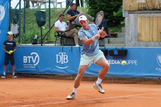 Im Bild: Kai Wehnelt (GER), Facundo Mena (ARG) vs. Kai Wehnelt (GER), ATP, Tennis Herren Challenger Schwaben Open, Herren, Einzel, Tennis, Achtelfinale, 26.08.2026 Augsburg Bayern Deutschland