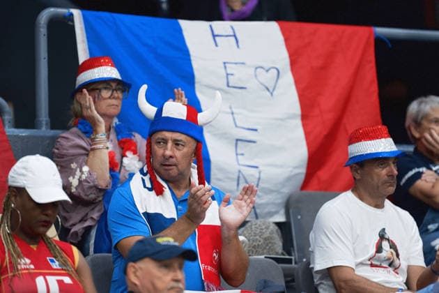 260826 Fans of France during the CEV EuroVolley 2026 group stage volleyball match between France and Italy on August 26, 2026 in Gothenburg. Photo: Mathias Bergeld BILDBYRAN kod MB MB1407 volleyboll volleyball cev eurovolley 2026 volleyboll-em france italy day 6 dam bbeng frankrike italien women kvinnerpublik frankrike france Copyright: MATHIASxBERGELD BB260826MB017