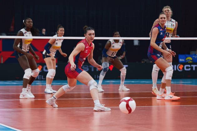 260826 Juliette Gelin of France during the CEV EuroVolley 2026 group stage volleyball match between France and Italy on August 26, 2026 in Gothenburg. Photo: Mathias Bergeld BILDBYRAN kod MB MB1407 volleyboll volleyball cev eurovolley 2026 volleyboll-em france italy day 6 dam bbeng frankrike italien women kvinnerfrankrike france Copyright: MATHIASxBERGELD BB260826MB019