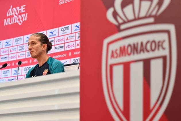press conference, PK, Pressekonferenz AS Monaco - Monaco Coach Filipe Luis attends a press conference of AS Monaco Football Club before the Europa League Conference match against Polish team Gornik Zabrze taken place in Stade Louis II on August 27, in AS Monaco training center in La Turbie, France on August 26, 2026. Photo by Laurent Coust ABACAPRESS.COM LA TURBIE Monaco  Copyright: xCoustxLaurent ABACAx