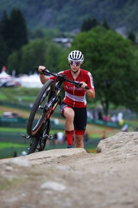 2026 UCI Mountain Bike World Championships Picture by Ed Sykes SWpix.com - 26 08 2026 - Cycling - 2026 UCI Mountain Bike World Championships - Val di Sole, Trentino, Italy - Mixed Team Relay (XCR) - Johanna Piringer (Austria) Copyright: x xSWpix.comx(t axPhotographyxHubxLtd)xEdxSykes SWpix.comx SWP-3030-19595