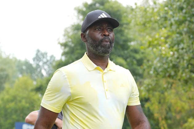 SUTTON COLDFIELD, ENGLAND - AUG 26: Former Manchester United, ManU and England striker Andrew Cole walks off the third tee during the Pro-Am at the 2026 Husqvarna British Masters at The Belfry, Sutton Coalfield on August 26, 2026 in Warwickshire, England The 2026 Husqvarna British Masters