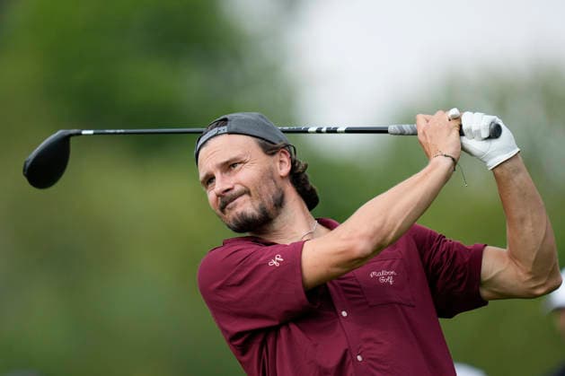 SUTTON COLDFIELD, ENGLAND - AUG 26: Former Swedish footballer Erik Berg plays from the fourth tee during the Pro-Am at the 2026 Husqvarna British Masters at The Belfry, Sutton Coalfield on August 26, 2026 in Warwickshire, England The 2026 Husqvarna British Masters