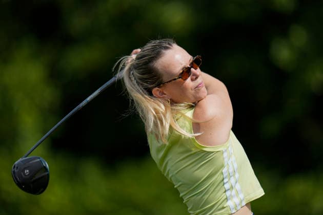 SUTTON COLDFIELD, ENGLAND - AUG 26: Swedish Golf content creator Ellie Skoog plays from the fourth tee during the Pro-Am at the 2026 Husqvarna British Masters at The Belfry, Sutton Coalfield on August 26, 2026 in Warwickshire, England The 2026 Husqvarna British Masters