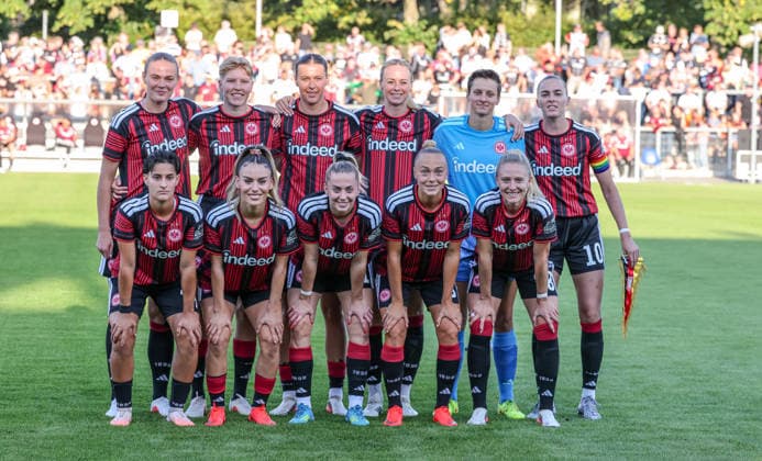 GER, Frankfurt, Eintracht Frankfurt vs Paris Saint-Germain, UEFA Womens Champions League, Fussball, UEFA, Spielzeit 2026 2027, Stadion am Brentanobad, 3. Quali-Runde, Hinspiel im Bild: Starteld Eintracht Frankfurt Frauen gegen Paris DFB DFL REGULATIONS PROHIBIT ANY USE OF PHOTOGRAPHS AS IMAGE SEQUENCES AND OR QUASI-VIDEO, 26.08.2026 Copyright: HMBxMedia HendrikxHamelau