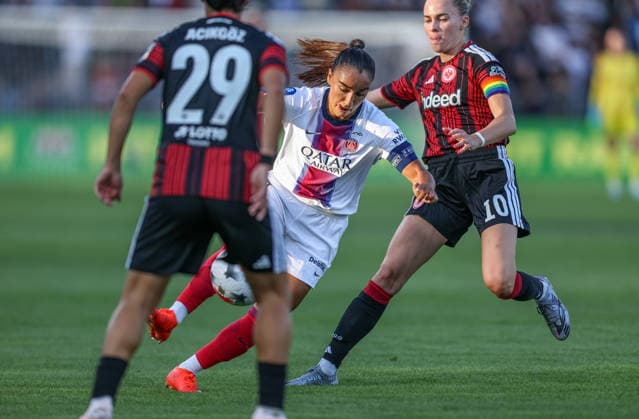 iGER, Frankfurt, Eintracht Frankfurt vs Paris Saint-Germain, UEFA Womens Champions League, Fussball, UEFA, Spielzeit 2026 2027, Stadion am Brentanobad, 3. Quali-Runde, Hinspiel im Bild: Sakina Karchaoui (Paris Saint-Germain Frauen 7) DFB DFL REGULATIONS PROHIBIT ANY USE OF PHOTOGRAPHS AS IMAGE SEQUENCES AND OR QUASI-VIDEO, 26.08.2026 Copyright: HMBxMedia HendrikxHamelau
