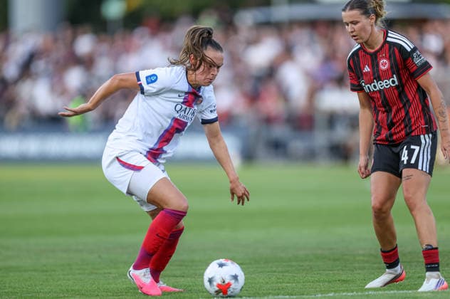 GER, Frankfurt, Eintracht Frankfurt vs Paris Saint-Germain, UEFA Womens Champions League, Fussball, UEFA, Spielzeit 2026 2027, Stadion am Brentanobad, 3. Quali-Runde, Hinspiel im Bild: Romee Leuchter (Paris Saint-Germain Frauen 17) DFB DFL REGULATIONS PROHIBIT ANY USE OF PHOTOGRAPHS AS IMAGE SEQUENCES AND OR QUASI-VIDEO, 26.08.2026 Copyright: HMBxMedia HendrikxHamelau