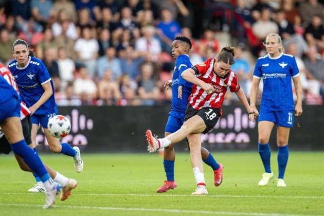 EINDHOVEN , 26-08-2026 , de Herdgang Stadium , Champions League women , knockout phase match 1 of 2 , season 2026 2027 , PSV - HB Koge , picture shows PSV women player Liz Rijsbergen PSV - HB Koge (women)  x206067565x Copyright: