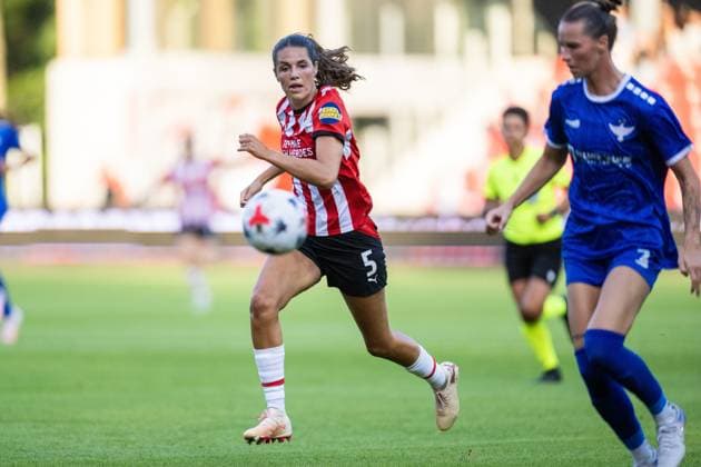 EINDHOVEN , 26-08-2026 , de Herdgang Stadium , Champions League women , knockout phase match 1 of 2 , season 2026 2027 , PSV - HB Koge , picture shows PSV women player Melanie Bross PSV - HB Koge (women)  x206067566x Copyright: