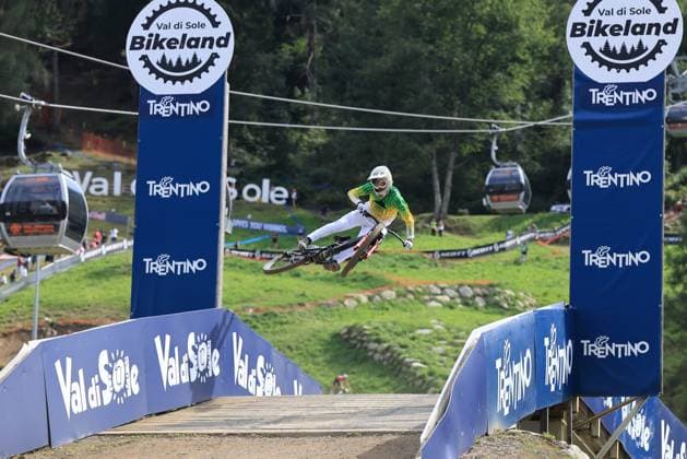 Mountain Bike Cycling World Championships UCI 2026 Pierre Teyssot MAXPPP ; Mountain Bike Cycling World Championships UCI 2026 in Commezzadura on August 26, 2026. A rider at the training of the downhill Pierre Teyssot Maxppp Commezzadura Val di Sole - Trentino Italy  Copyright: xMAXPPPxPierrexTeyssotx TEY60408 TEY60408