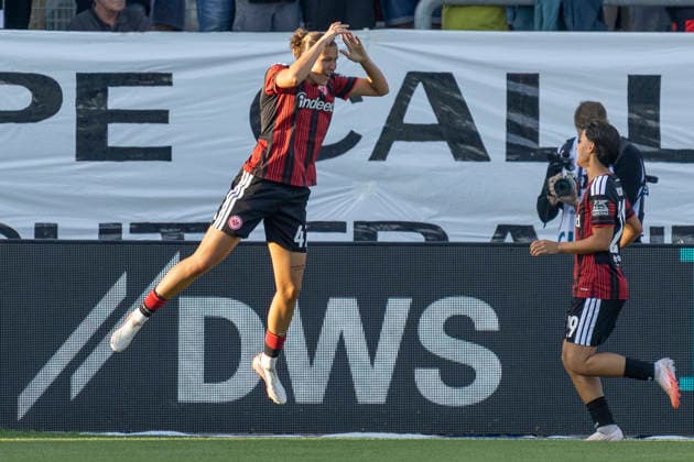 UWCL Qualifikation: Eintracht Frankfurt - Paris Saint-Germain, 26.08.2026 Larissa Mühlhaus (Eintracht Frankfurt 47) erzielte das Tor den Treffer zum 1:0, Eintracht Frankfurt - Paris Saint-Germain, Frankfurt, Stadion am Brentanobad, 26.8.2026 Copyright: xBEAUTIFULxSPORTS Gawlikx